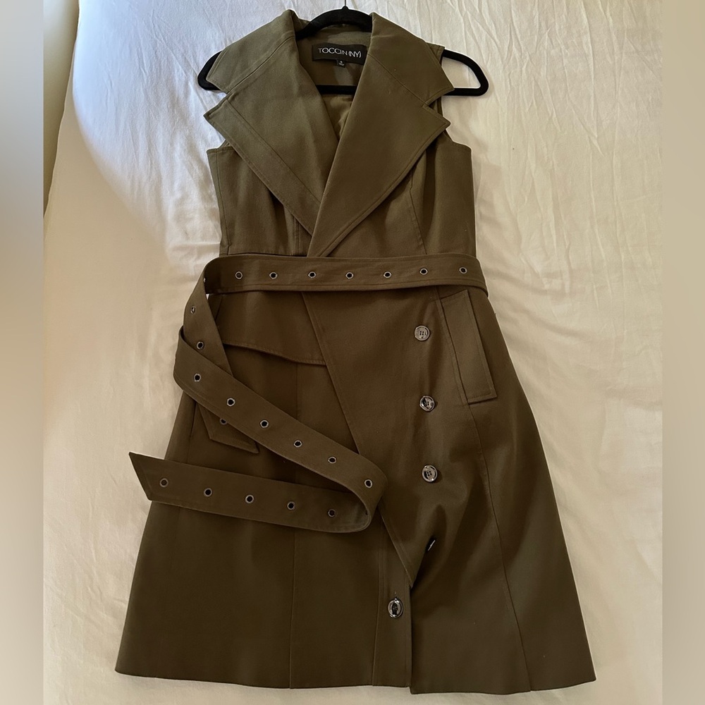 Toccin Army Green Mini Cargo Dress